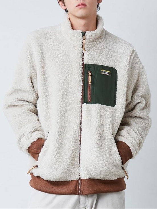L.L. Bean Other - L.L.Bean High Pile Sherpa Fleece Jacket Size XXL-Tall in Beige/Green/Brown